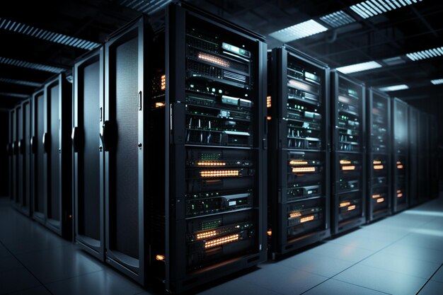 Data Center With Server Racks Corridor Room 1032986 35870 2