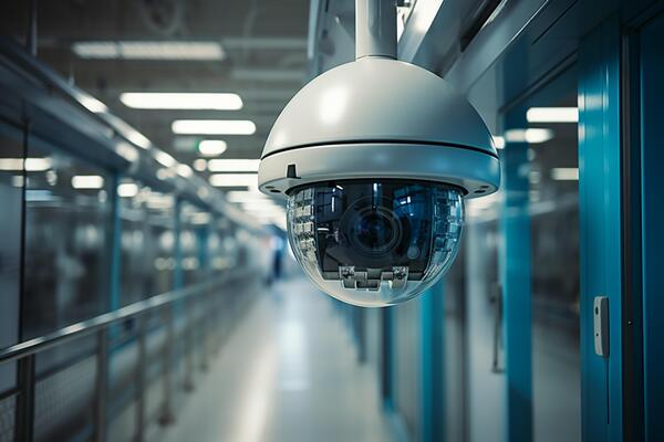 interior hospital ward room monitored by cctv security camera system ai generated photo